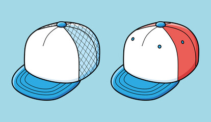 Snapback hat and trucker baseball cap