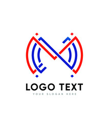 M and N links creative modern vector logo template 
