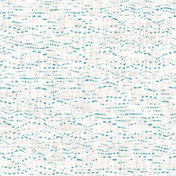 Aegean teal mottled linen nautical texture background. Summer coastal living style home decor. Worn turquoise blue dyed textile seamless pattern.