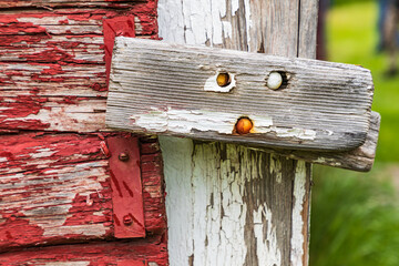 Detail on a weathered old barn.