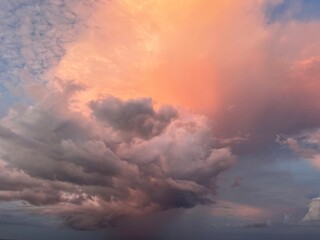Naklejka na ściany i meble Dramatic colorful sunset cloudscape 