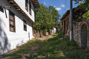 Fototapeta na wymiar Village of Svezhen with nineteenth century houses, Bulgaria