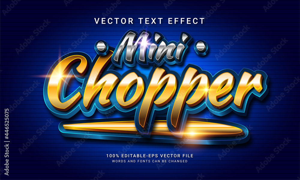 Poster mini chopper 3d editable text style effect