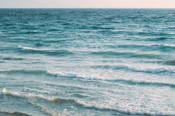 Riplpe Sea Ocean Water Surface With Small Waves. Background