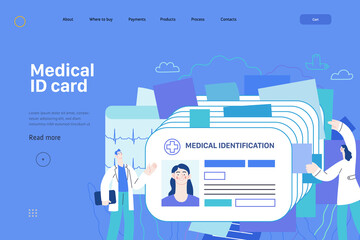 Medical id card, health card - medical insurance web template