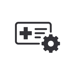 Personal document. Profile icon. Id card. Medical card. Medical insurance. Medical record. Health document. Options. Doctor id. Medical survey. Settings icon. Profile settings. Gear icon. Sick leave.