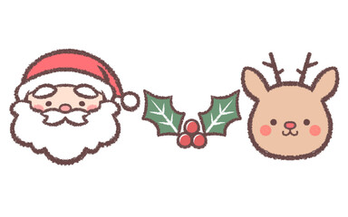 サンタクロースとトナカイとヒイラギ