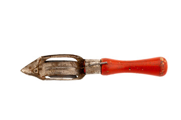 Antique Potato Shaver On White Background