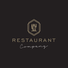 Restaurant logo design premium vector