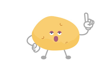 指差しするシンプルでかわいいジャガイモのキャラクターのベクターイラスト