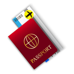 Passport with tickets. Travel concept. Business concept. Vector illustration. Stock image.