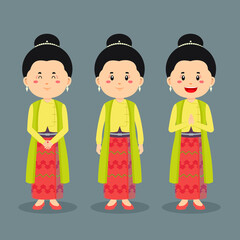 Myanmar Character with Various Expression