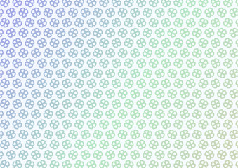 背景　青緑グラデーション　四つ葉模様