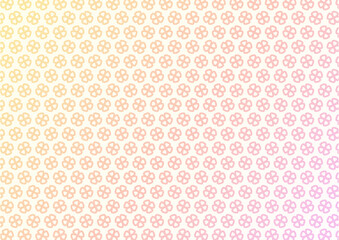 背景　橙桃グラデーション　四つ葉模様