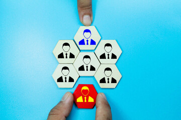 the concept of employee is exchanged with new employee. business concept