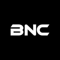 BNC letter logo design with black background in illustrator, vector logo modern alphabet font overlap style. calligraphy designs for logo, Poster, Invitation, etc.