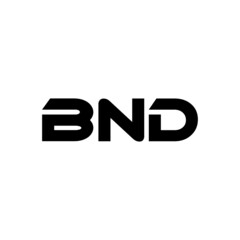 BND letter logo design with white background in illustrator, vector logo modern alphabet font overlap style. calligraphy designs for logo, Poster, Invitation, etc.