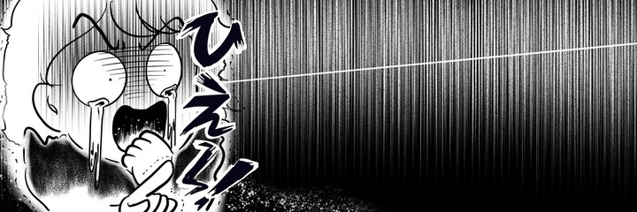 Fototapeta premium 70年代少女漫画お化けを目撃して絶叫する女の子