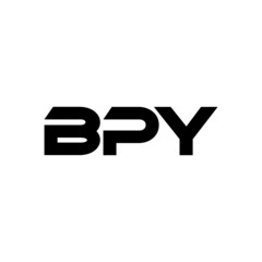 BPY letter logo design with white background in illustrator, vector logo modern alphabet font overlap style. calligraphy designs for logo, Poster, Invitation, etc.