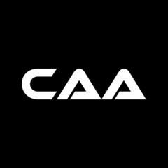 CAA letter logo design with black background in illustrator, vector logo modern alphabet font overlap style. calligraphy designs for logo, Poster, Invitation, etc.