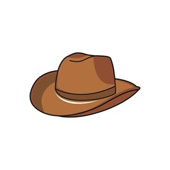 Country Western Cowboy Leather Hat, Texas Sheriff Hat silhouette