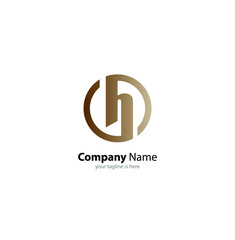 luxury letter h logo concept with white background and minimalist style