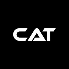 CAT letter logo design with black background in illustrator, vector logo modern alphabet font overlap style. calligraphy designs for logo, Poster, Invitation, etc.