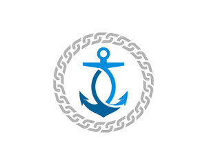 Anchor in the circle chain logo