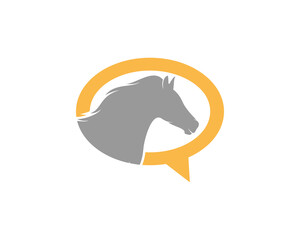 Horse in the bubble chat logo