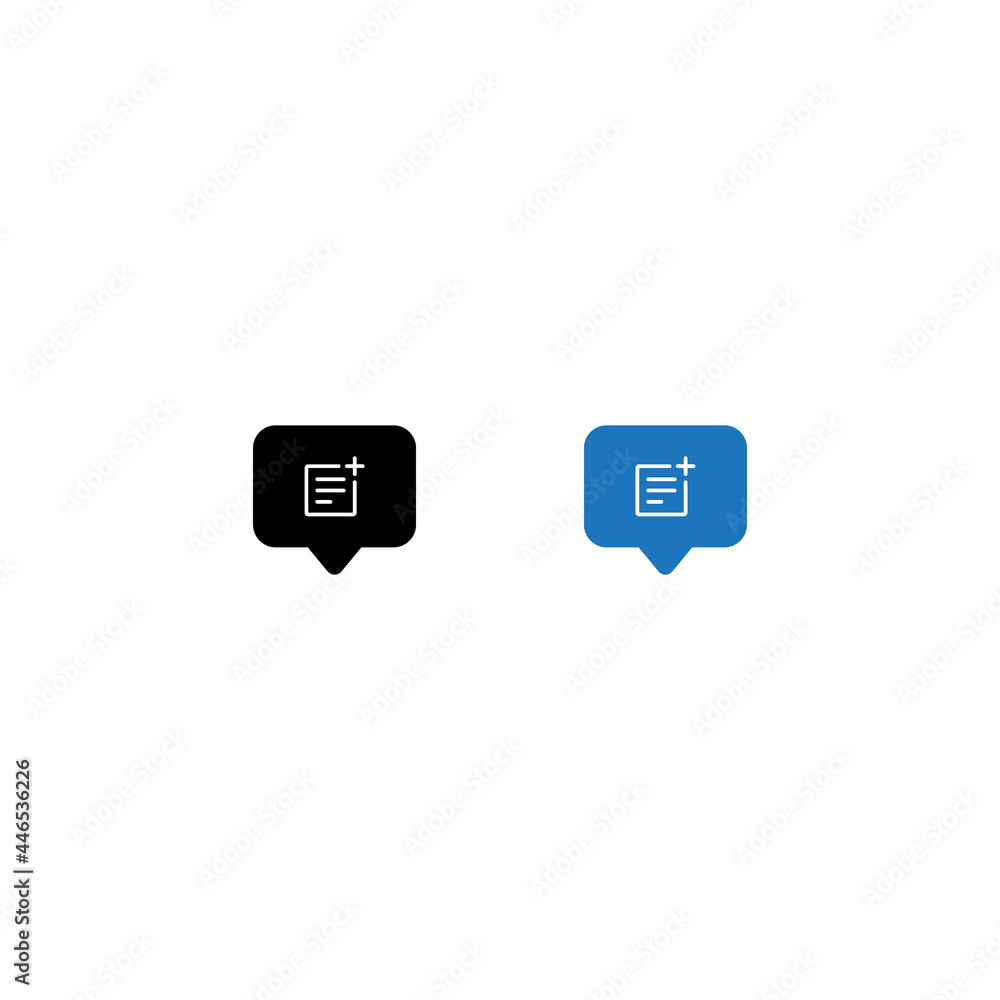 Aufkleber add list icon vector in speech bubbles