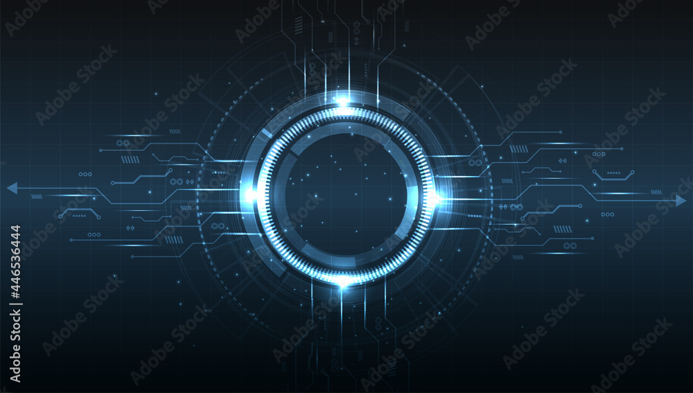 Aufkleber dark blue abstract technology background concept.graphic website internet.futuristic digital innovat