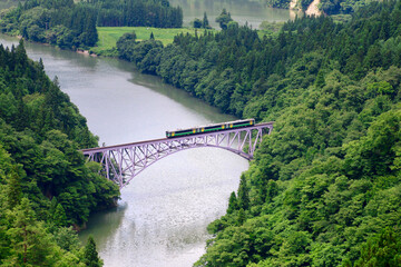 Fototapeta premium 只見線・第1橋梁（福島県・三島町）