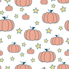 Pastel Halloween Pumpkins on White Frame