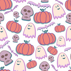 Pastel Halloween on White Frame