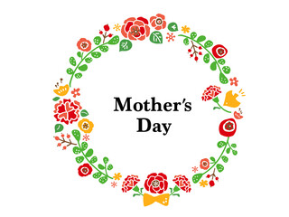 かわいい母の日リース／手書きイラスト