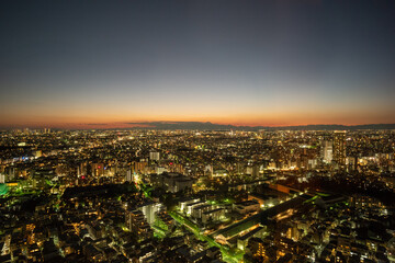 Fototapeta na wymiar Night view in Ebisu, Tokyo.