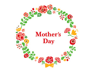 かわいい母の日リース／手書きイラスト