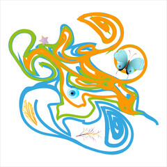 retro abstract background, color elements