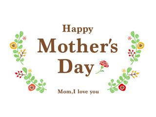 かわいい母の日リース／手書きイラスト