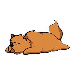 chow chow dog cute cartoon flat design