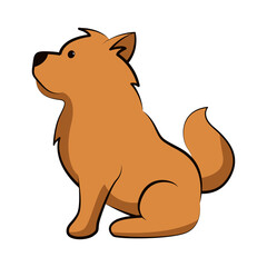 chow chow dog cute cartoon flat design