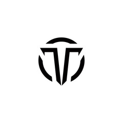 t initial logo design vector template - obrazy, fototapety, plakaty