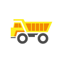 mining dump truck vector icon. heavy machine illustration. fit for construction collection.