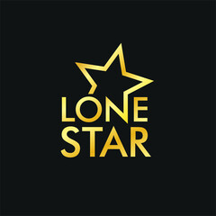 Lone Star Logo Design. Alone Star Symbol. Vector Illustration.
