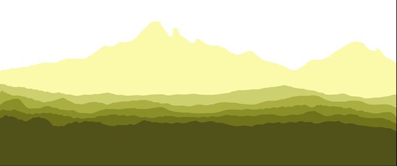 Mountain and forest vector illustration used for background, desktop background, nature background, typography background, backdrop design.