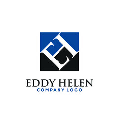 EH Lettering Logo. E and H initial Symbol. Vector Illustration.