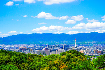 Obraz premium 京都市の街並み 展望