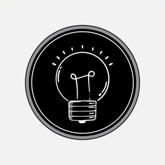 hand drawn light bulb icon. doodle concept of idea. Brainstorming inspiration design. light bulb symbols