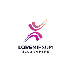 Letter W logo vector illustration, Design inspiration. Colorful icons