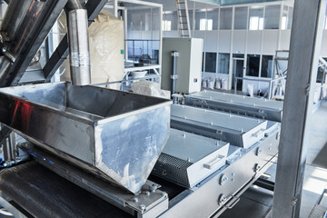 Grain sorting machine on the factory